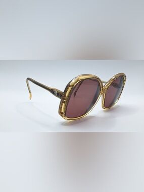 Vintage Flore 774 Brown Translucent Oval Sunglasses Frames Only